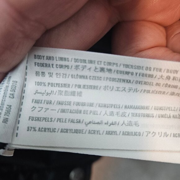 Abercrombie & Fitch Womens Black Hooded Puffer long Coat Medium - Picture 6 of 6